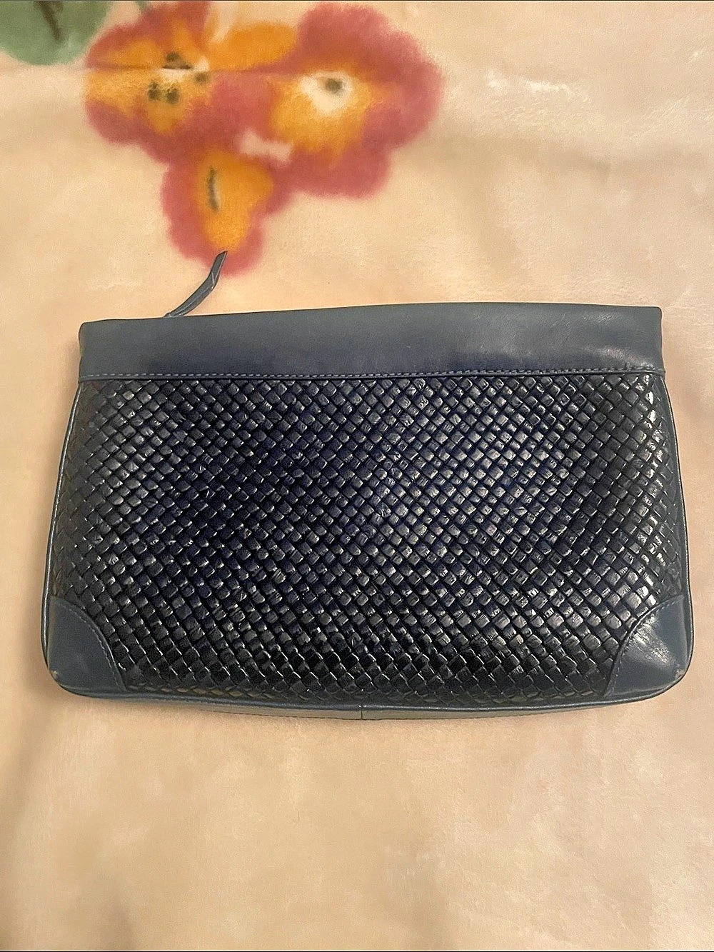 Jacobson’s Black Leather Woven Clutch